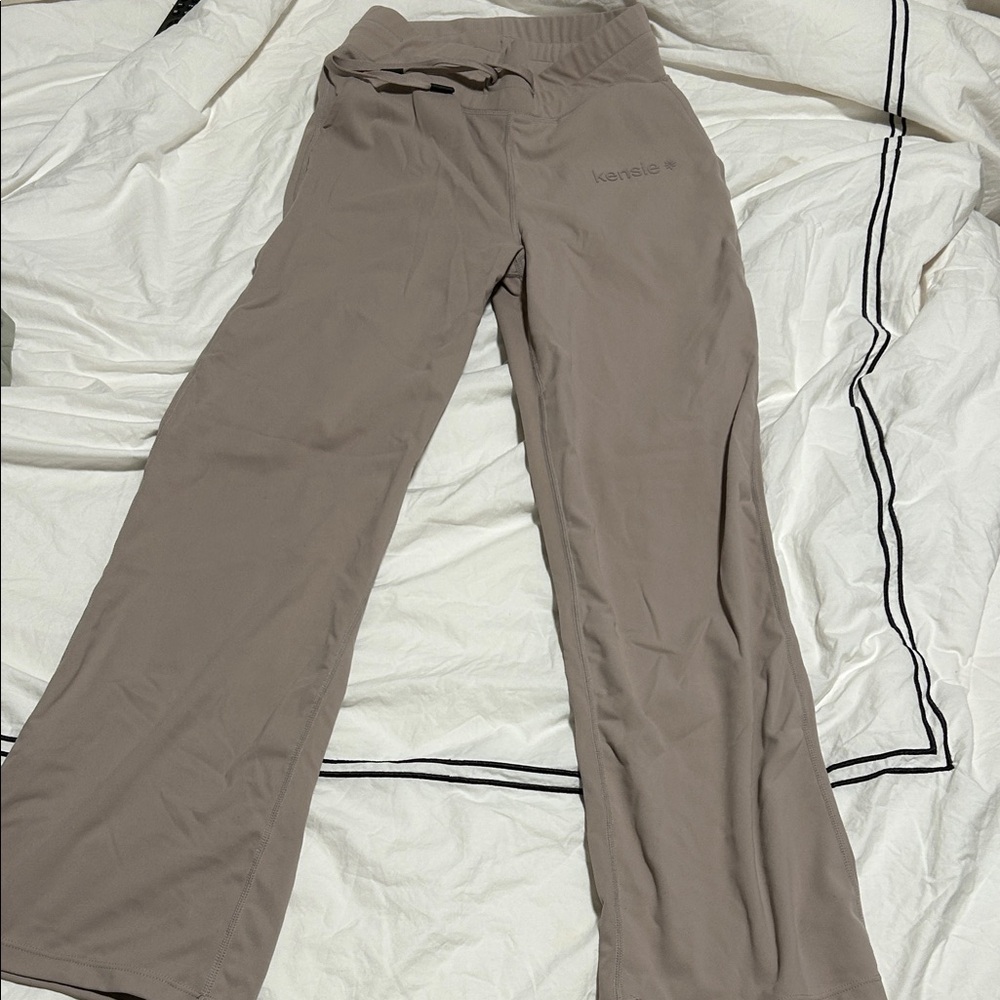 Kensie Taupe Wide-Leg Pants